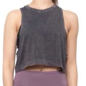 Avocado Go-To Seamless Cropped Tank Top Dark Gray Medium